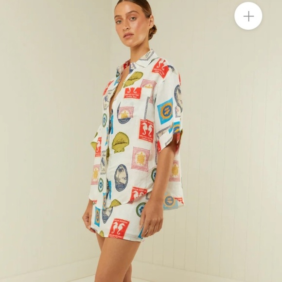 Palm Noosa The East Mini Skirt NWT Postage Stamp Print - Picture 4 of 14